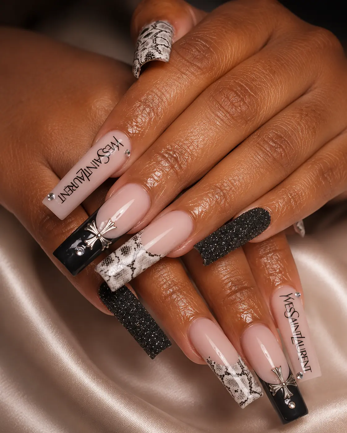 Custom press-on nail design 24